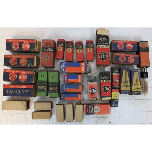 33 Pc VTG 40's 50's Radio Electron Tube Lot TV Vacuum Light RCA Zenith Fall Out - Picture 5 of 8